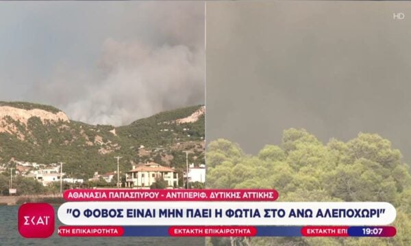 Αντιπεριφ. Δυτικής Αττικής: “Ο φόβος είναι μην πάει η φωτιά στο Άνω Αλεποχώρι”