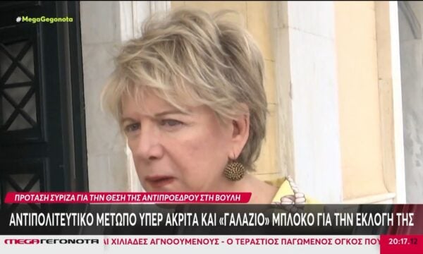 Αντιπολιτευτικό μέτωπο υπέρ Ακρίτα και «γαλάζιο» μπλόκο για την εκλογή της στη θέση της αντιπρόεδρου της Βουλής