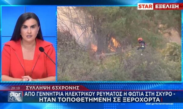 Από γεννήτρια ηλεκτρικού ρεύματος ξεκίνησε η φωτιά στην Σκύρο