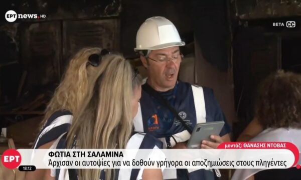 Άρχισαν οι αυτοψίες για να δοθούν γρήγορα οι αποζημιώσεις στους πληγέντες της φωτιάς στην Σαλαμίνα
