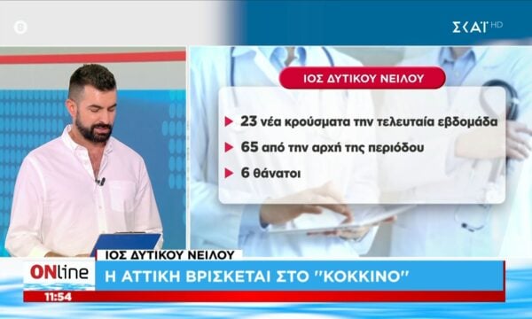 Αττική: 23 νέα κρούσματα με τον ιό του Δυτικού Νείλου
