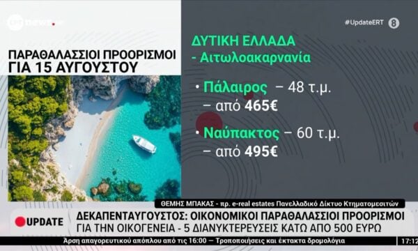 Δεκαπενταύγουστος: Οικονομικοί παραθαλάσσιοι προορισμοί για την οικογένεια – Πέντε διανυκτερεύσεις από 500 ευρώ
