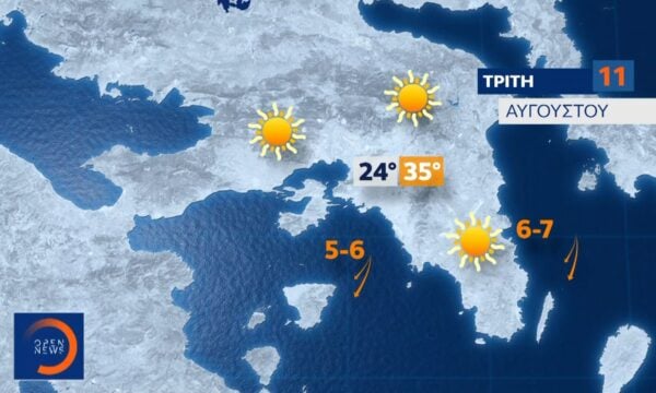 Δελτίο καιρού 10/08/2026