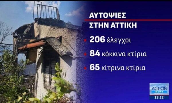 Δραματικός ο απολογισμός από τις μεγάλες φωτιές – «Κόκκινα» 118 κτίρια σε 325 ελέγχους