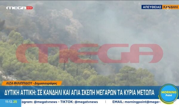 Δυτιή Αττική: Σε Κανδήλι και Αγία Σκέπη Μεγάρων τα κύρια μέτωπα