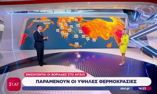 Ενισχύονται οι βοριάδες στο Αιγαίο – Παραμένουν οι υψηλές θερμοκρασίες