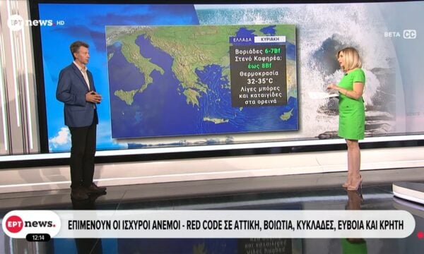 Επιμένουν οι ισχυροί άνεμοι – Red code σε Αττική, Βοιωτία, Κυκλάδες και Κρήτη
