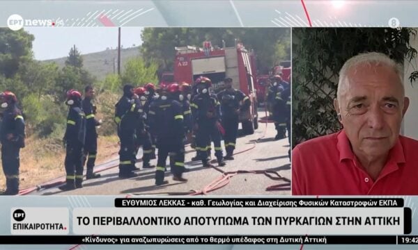 Ευθ. Λέκκας: Το περιβαλλοντικό αποτύπωμα των πυρκαγιών στην Αττική