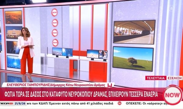Φωτιά σε δάσος στο καταφύγιο Νευροκοπίου Δράμαε – Επιχειρούν τέσσερα εναέρια μέσα