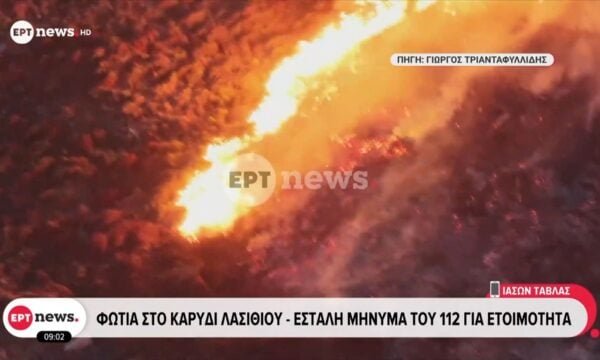 Φωτιά στη Σητεία: Καίει χαμηλή βλάστηση – Μεγάλη κινητοποίηση της Πυροσβεστικής και μήνυμα 112 για ετοιμότητα των πολιτών