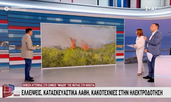 Φωτιά στη Βοιωτία: Ελλέιψεις, κατασκευαστικά λάθη και κακοτεχνίες στην ηλεκτροδότηση