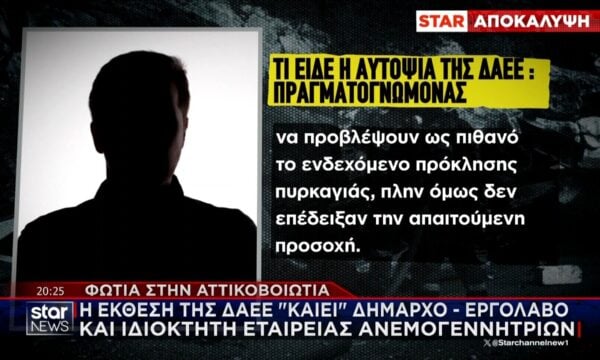 Φωτιά στην Αττικοβοιωτία: Αυτή είναι η έκθεση της ΔΑΕΕ