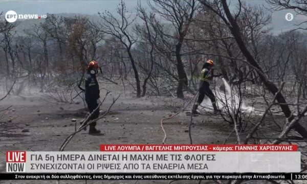 Για 5η ημέρα δινεται η μάχη με τις φλόγες