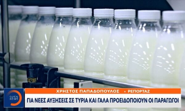 Για νέες αυξήσεις σε τυριά και γαλακτοκομικά προειδοποιούν οι παραγωγοί