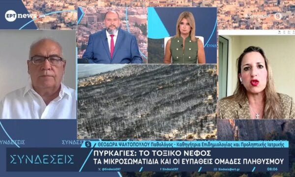 Η παθολόγος Θεοδώρα Ψαλτοπούλου και ο καθηγητής Φυσικών Καταστροφών Δημήτρης Εμμανουλούδης στο ΕΡΤnews