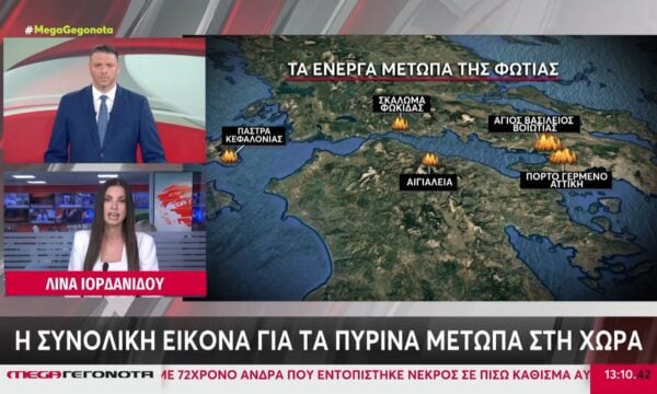 Η συνολική εικόνα για τα πύρινα μέτωπα στη χώρα