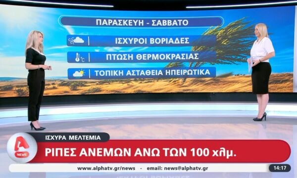 Ισχυρά μελτέμια: Ριπές ανέμων άνω των 100 χλμ