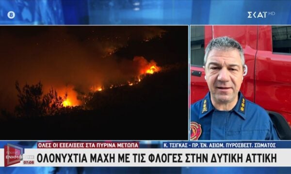 Κ. Τσίγκας: «Καθημερινά έχουμε περίπου 50 ενάρξεις πυρκαγιών»