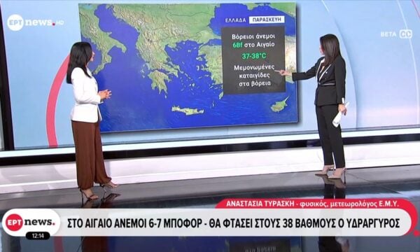 Καιρός: Στο Αιγαίο άνεμοι 6-7 μποφόρ – Η πρόγνωση από την Αναστασία Τυράσκη