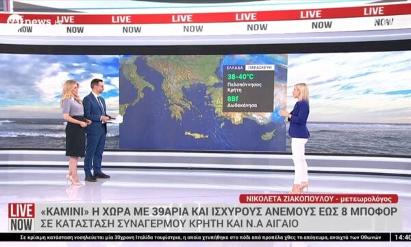 «Καμίνι» η χώρα με 39άρια και ισχυρούς ανέμους έως 8 μποφόρ