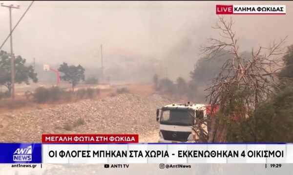 Καμμένα σπίτια στο χωριό Κλήμα της Φωκίδας