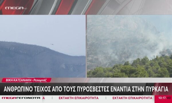 Κανδήλι: Ανθρώπινο τείχος από τους πυροσβέστες ενάντια στην πυρκαγιά