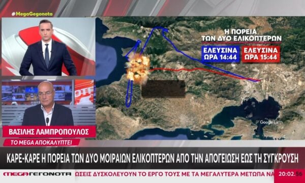 Καρέ – καρέ η πορεία των μοιραίων ελικοπτέρων από την απογείωση έως τη σύγκρουση