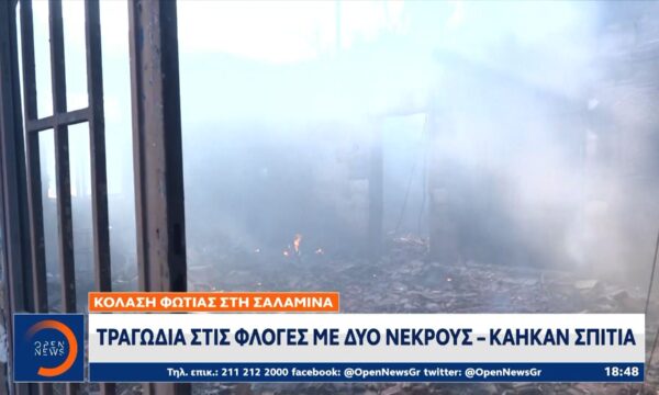 Κόλαση φωτιάς στην Σαλαμίνα: 2 νεκροί – Κάηκαν σπίτια