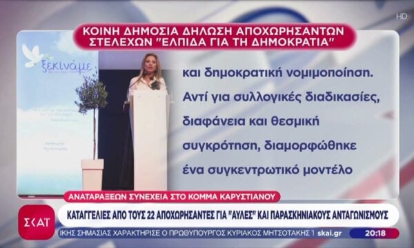 Κόμμα Καρυστιανού: Καταγγελίες από τους 22 αποχωρήσαντες