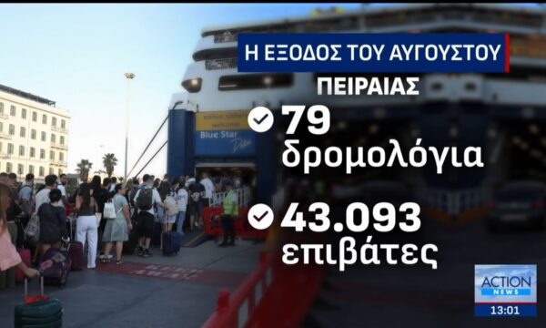 Κορυφώνεται η έξοδος του Αυγούστου: Αγγίζουν το 100% οι πληρότητες των πλοίων – Ποιοι οι κορυφαίοι προορισμοί
