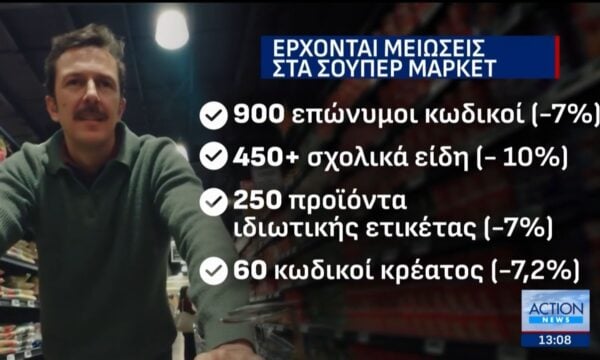 Κρας τεστ για την ακρίβεια: Ξεκινά αύριο η πρωτοβουλία πτώσης τιμών στα σούπερ μάρκετ