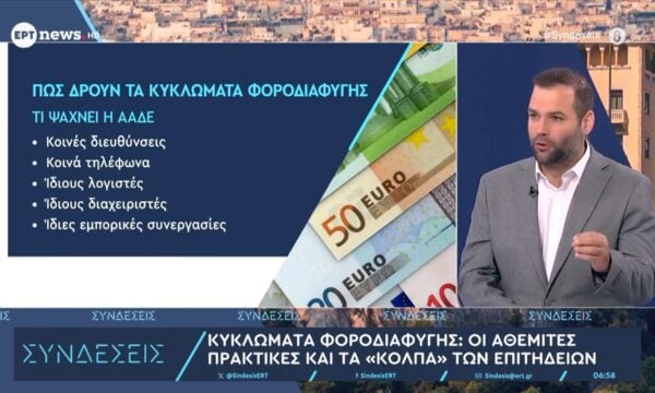 Κυκλώματα φοροδιαφυγής: Οι αθέμιτες πρακτικές και τα «κόλπα» των επιτήδειων