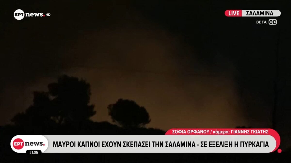 Μαύροι καπνοί έχουν σκεπάσει την Σαλαμίνα - Σε εξέλιξη πυρκαγιά 1 Μαύροι καπνοί έχουν σκεπάσει την Σαλαμίνα – Σε εξέλιξη πυρκαγιά