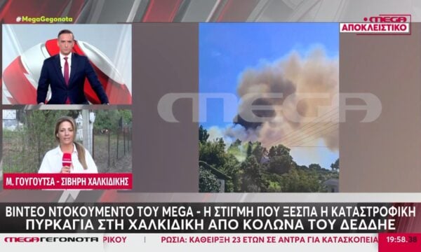 MEGA ντοκουμέντο από την στιγμή που ξεσπά η φωτιά στη Χαλκιδική