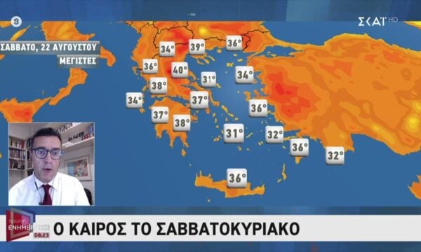 Ο καιρός το Σαββατοκύριακο – Που θα έχουμε «40άρια»