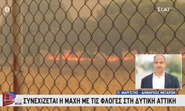 Ο Π. Μαργέτης για τη μάχη με τις φλόγες στη Δυτική Αττική