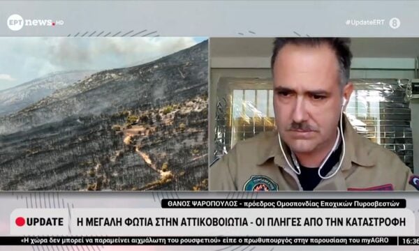Ο πρόεδρος Ομοσπονδίας εποχ. Πυροσβεστών, Θάνος Ψαρόπουλος, στο ΕΡΤnews