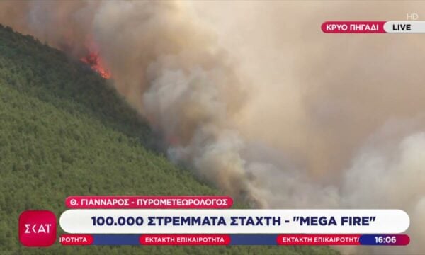 Ο Θ. Γιάνναρος – Πυρομετεωρολόγος για την “mega fire” – 100.000 στρέμματα στάχτη