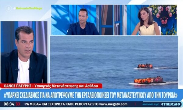 Ο υπουργός Μετανάστευσης και Ασύλου, Θάνος Πλεύρης στην «Κοινωνία Ώρα Mega»
