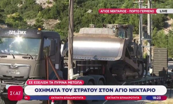 Οχήματα του στρατού στον Άγιο Νεκτάριο