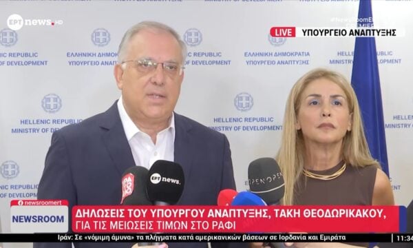 Οι δηλώσεις του Τάκη Θεοδωρικάκου και της Δέσποινας Τσαγγάρη για τις μειώσεις των τιμών στο ράφι