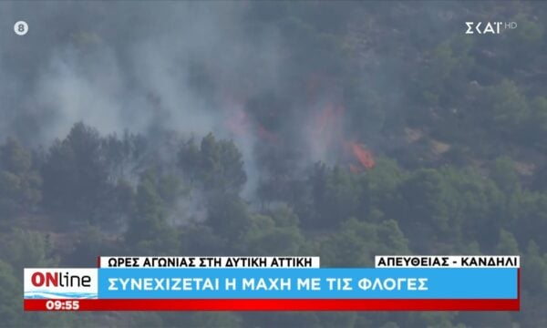 Όρος Κανδήλι: Συνεχίζεται η μάχη με τις αναζωπυρώσεις