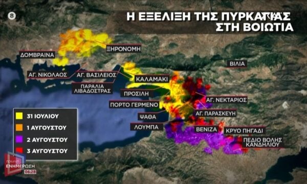 Πάνω από 130χλμ τα καμμένα στρέμματα στην Αττικοβοιωτία