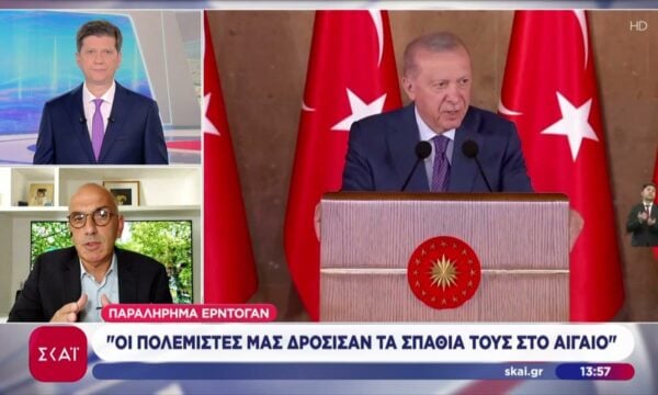 Παραλήρημα Ερντογάν: “Οι πολεμιστές μας δρόσισαν τα σπαθιά τους στο Αιγαίο”