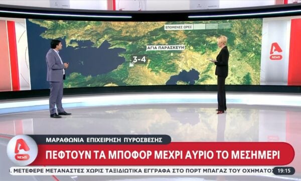 Πέφτουν τα μποφόρ μέχρι αύριο το μεσημέρι