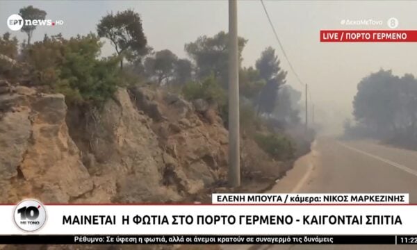 Πόρτο Γερμενό: Μετακινείται διαρκώς το μέτωπο της φωτιάς