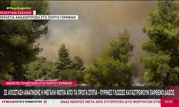 Πόρτο Γερμενό: Σε απόσταση αναπνοής η μεγάλη φωτιά από τα πρώτα σπίτια