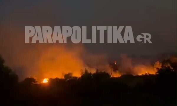 Πρωινή εικόνα της φωτιάς στον Άγιο Νεκτάριο