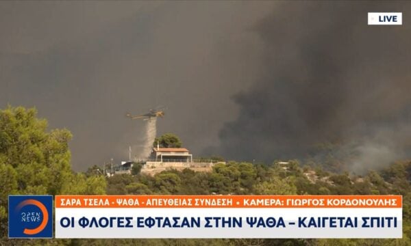 Ψάθα: Η φωτιά απειλεί πλέον τα σπίτια του οικισμού