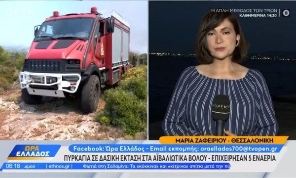 Πυρκαγιά σε δασική έκταση στα Αϊβαλιώτικα Βόλου – Επιχείρησαν 5 εναέρια